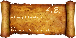 Almay Elemér névjegykártya